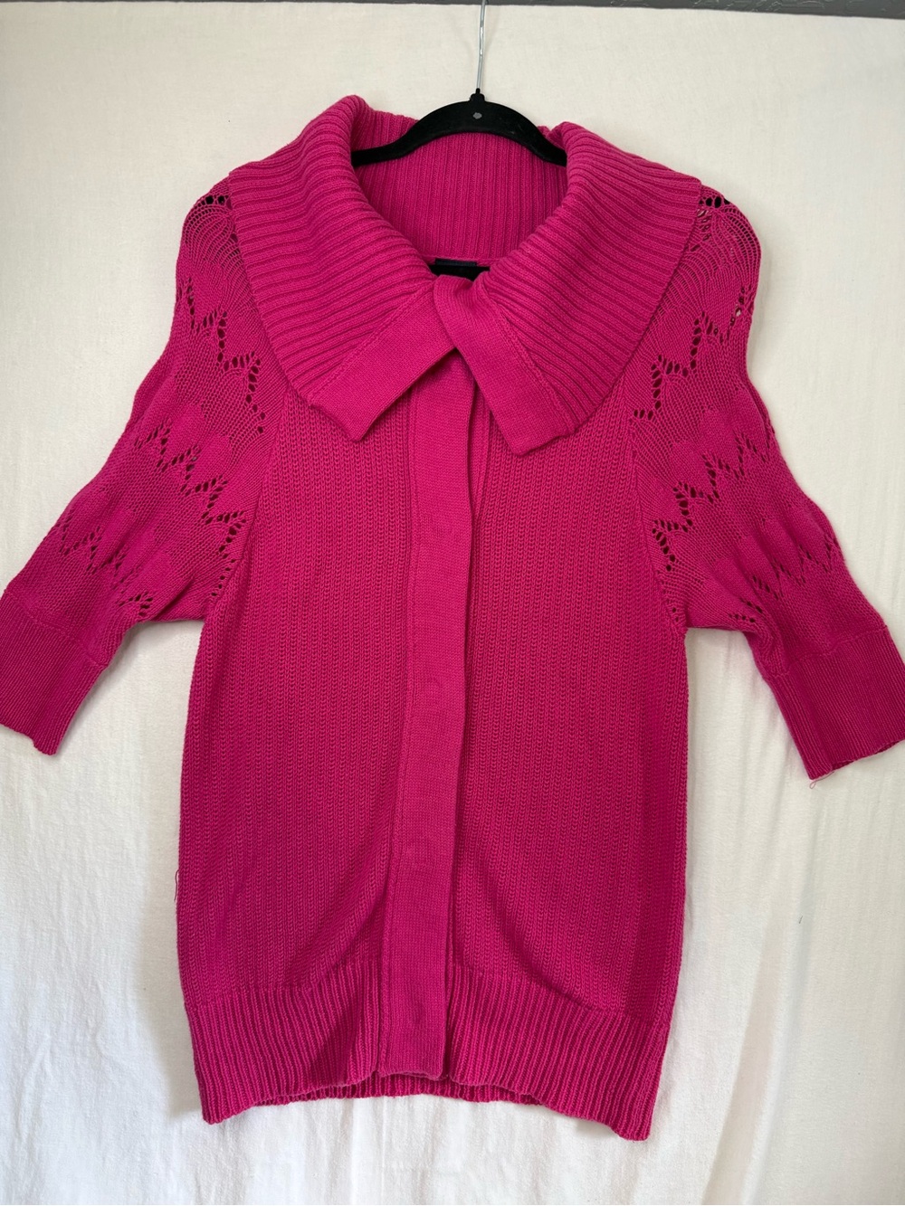 Canyon River Blues Knit Pink Cotton Blend Cardigan Sweater Size M